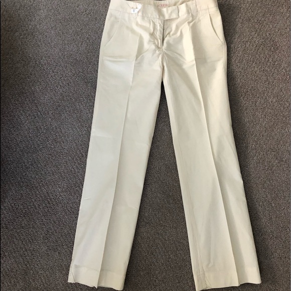 J Crew Eggshell tailored pants lined w/cuff - Picture 1 of 6